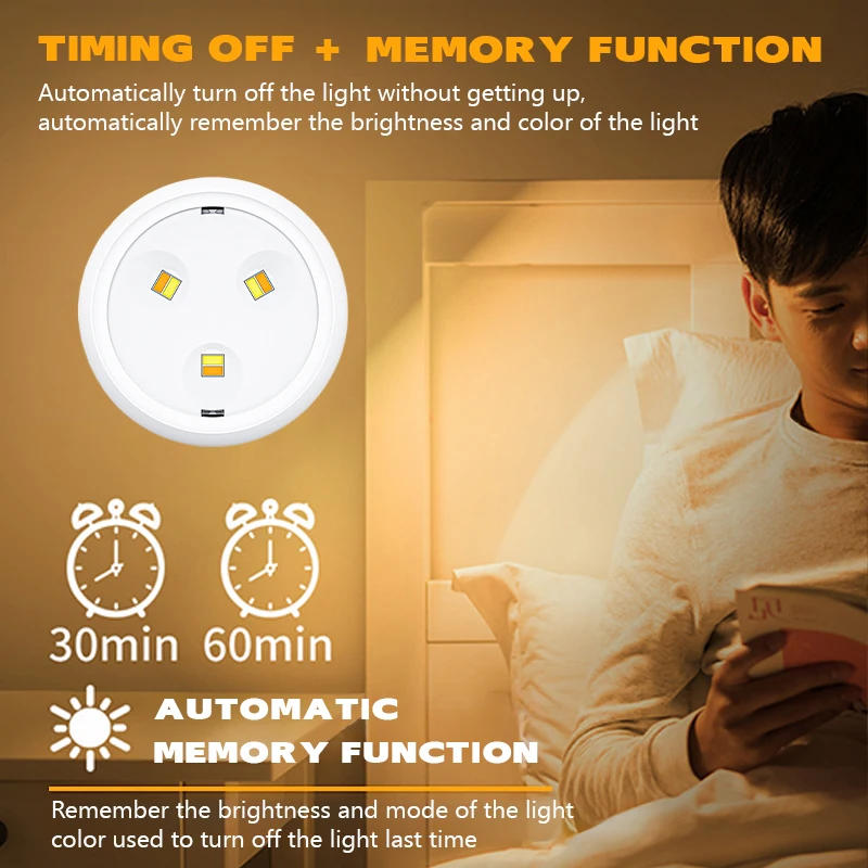 Description Picture 4 of itemRGB Color Under Cabinet Lights Wireless Battery LED Lights Remote Control Dimmable Wardrobe Night Lamp For Bedroom Kitchen