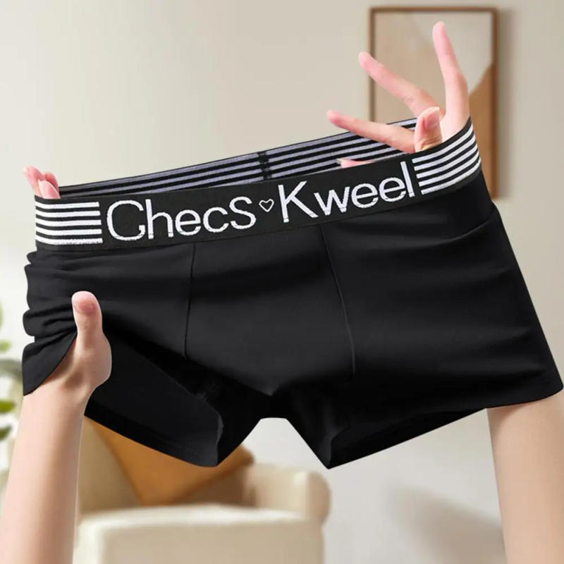 Description Picture 6 of itemMen Boxers Letter Pattern Soft Elastic Mid Waist U Convex Underwear Quick Dry Moisture-wicking Firm Stitching Male Underpants