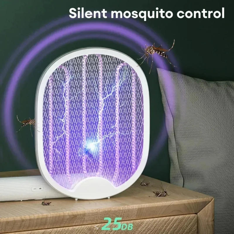 Description Picture 4 of itemFoldable Electric Mosquito Killer Fly Swatter Trap USB Rechargeable Mosquito Racket Insect Killer with UV Light Bug Zapper 3000V