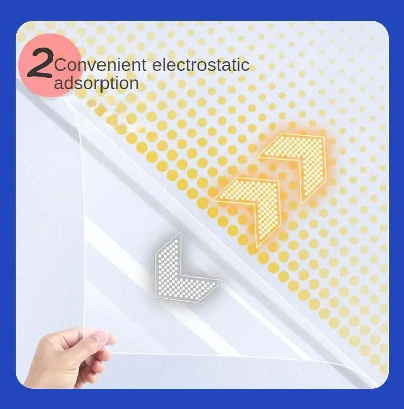 Description Picture 5 of item1.2Mx10M Kitchen Wall Wallpaper Transparent Electrostatic Protective Film Oil Proof Wall Sticker Waterproof Paper Home Decor