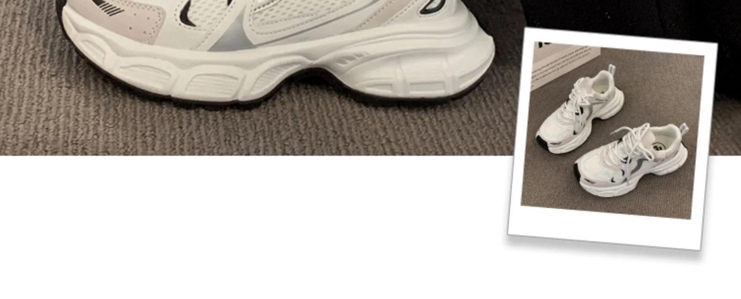 Description Picture 6 of itemWomen Luxary Chunky Sneakers Mesh Breathable Increased Internal Trainers Sports Running Casual Ladies Fitness Vulcanize Shoes