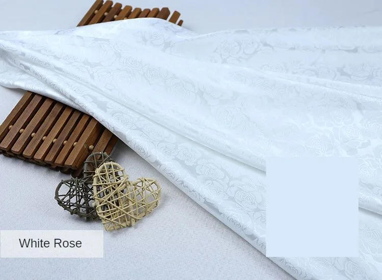 Description Picture 6 of itemHigh-grade Rose Jacquard Fabric Smooth By The Meter for Cheongsam Skirts Sewing Plain Flower Pattern Soft Needlework Cloth Drape