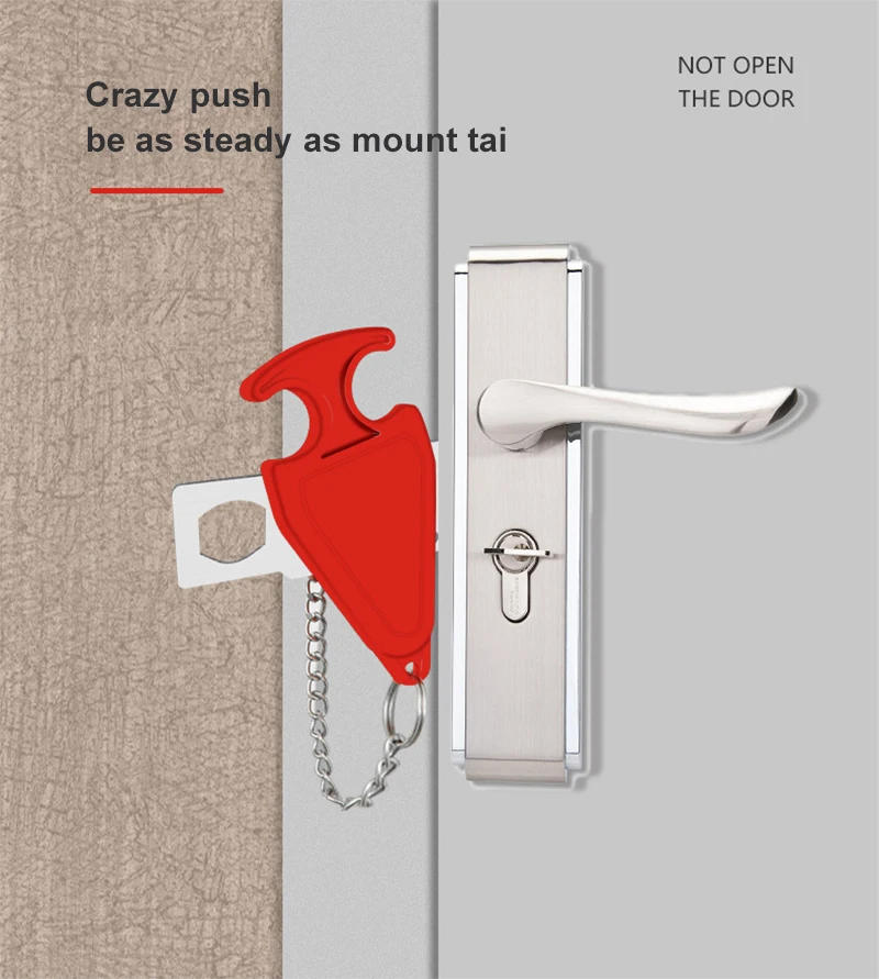 Description Picture 5 of itemTravel Accommodation Door Security Lock Home Room Hotel Anti-theft Security Lock Metal Lock Portable Door Lock Security Latch