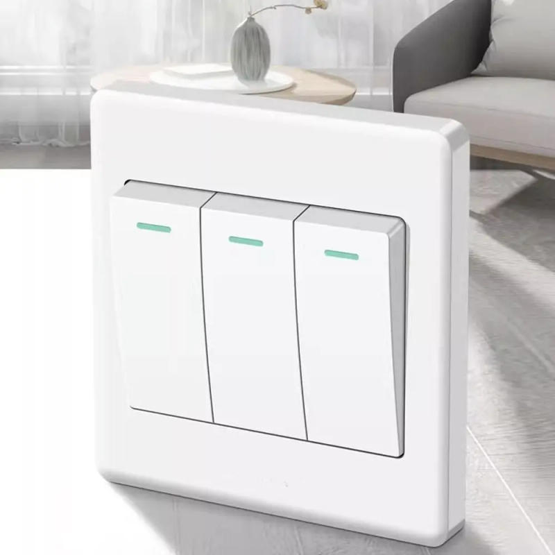 Description Picture 2 of itemHigh Quality 1Way Button Wall Switches Home Accessories with LED Lamp Wall Light Switch Panel Durable On / Off Push Buttons