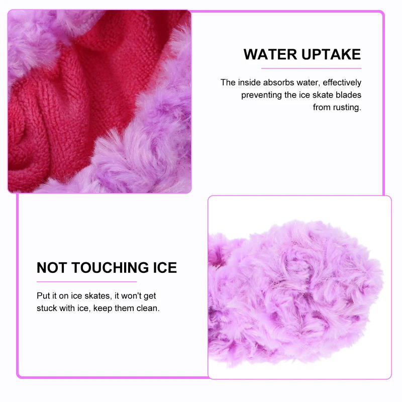 Description Picture 5 of itemIce Skate Covers Fuzzy Ice Skate Blade Covers Hockey Skate Guards Ice Skate Soakers Figure Skate Guards Girls Boys Youth Women