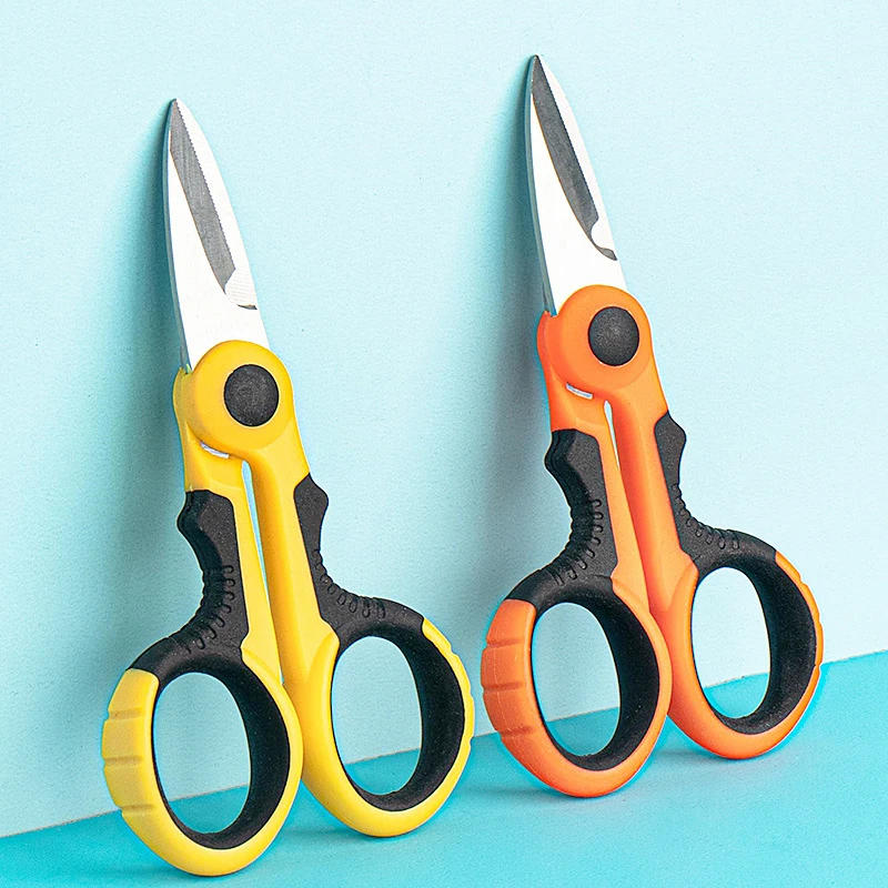 Description Picture 2 of itemElectrician Scissors High Carbon Steel Industrial Strong Wire and Cable Scissors Non-slip Manual Electrician Stripping Scissors