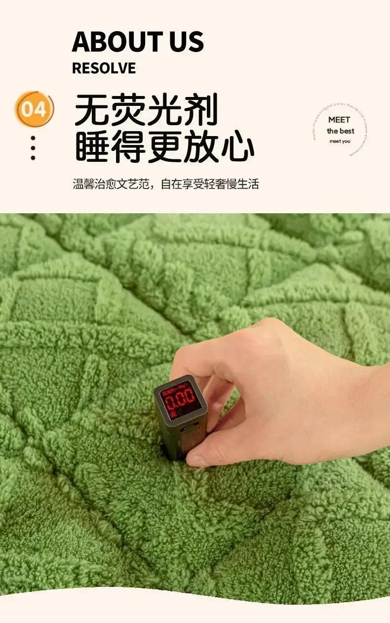 Description Picture 3 of itemWinter Warm Flannel Mattress Toppers Home Dormitory Soft Thick Bedspread Bed Cover Queen Size Bed Sheets Thin Quilted Tatami Mat