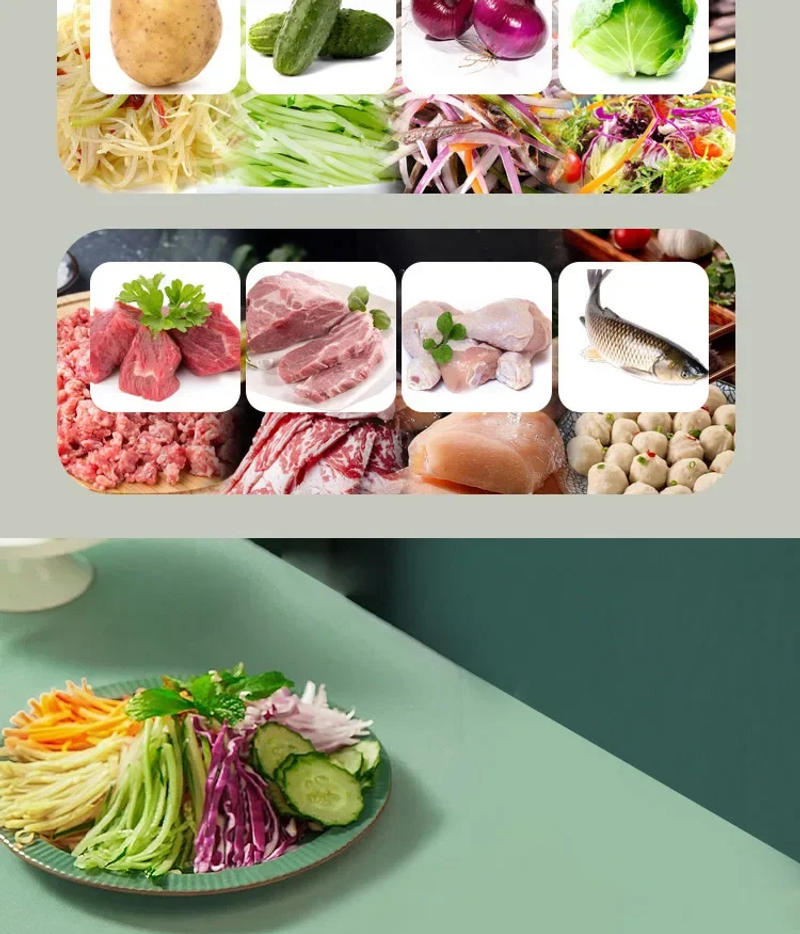 Description Picture 6 of itemCommercial Fully Automatic Vegetable Cutting Machine Artifact Meat Slicer Grinder Home Appliance Electric Cheese Grater Cutter