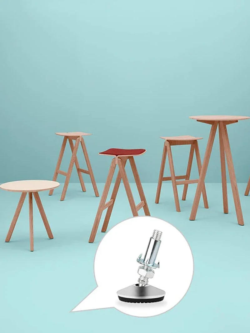 Description Picture 5 of item4Pcs/Set 50mm Swivel Adjustable Leveling Feet, Furniture Leveler Foot with T Nut Bolt, Screw On Cabinet Table Workbench Chair