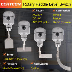 24V/110V/220V Rotary Paddle Level Switch, Durable Industrial Solids Paddle Switch, Reliable Point Level Sensor for Solids