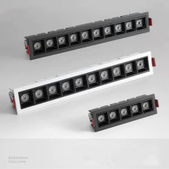 LED Embedded Spotlight Grille Line Light Living Room Bedroom Corridor Long Spotlight Anti Glare 10W20W30W Downlights AC110V 220V
