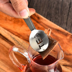 1pc Tea Bag Squeezer Stainless Steel Tea Bag Tongs Silver Tea Bag Strainer Clip Tea Bag Spoon For Loosing Leaf Gripping Ice Cube