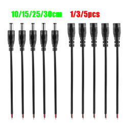 DC Power Pigtail Cable 5.5mm 2.1mm Male Female Jack 5V 12V Plug Connector Wire For LED Strip Light Solar Panel Power Adapter