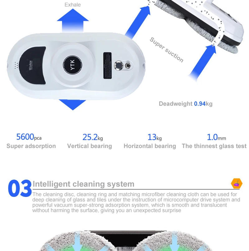 Description Picture 4 of itemAutomatic Window Cleaner Robot Vacuum Cleaning Remote Control For Home Cleaning Anti-Fall Electric Windows Washer Glass Cleaner