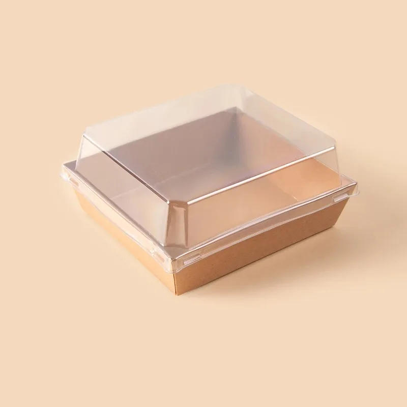 Description Picture 5 of itemNew Disposable Food Kraft Paper Cake Paper Charcuterie Boxes with Clear Lids Wedding Birthday Party Decor Supplies