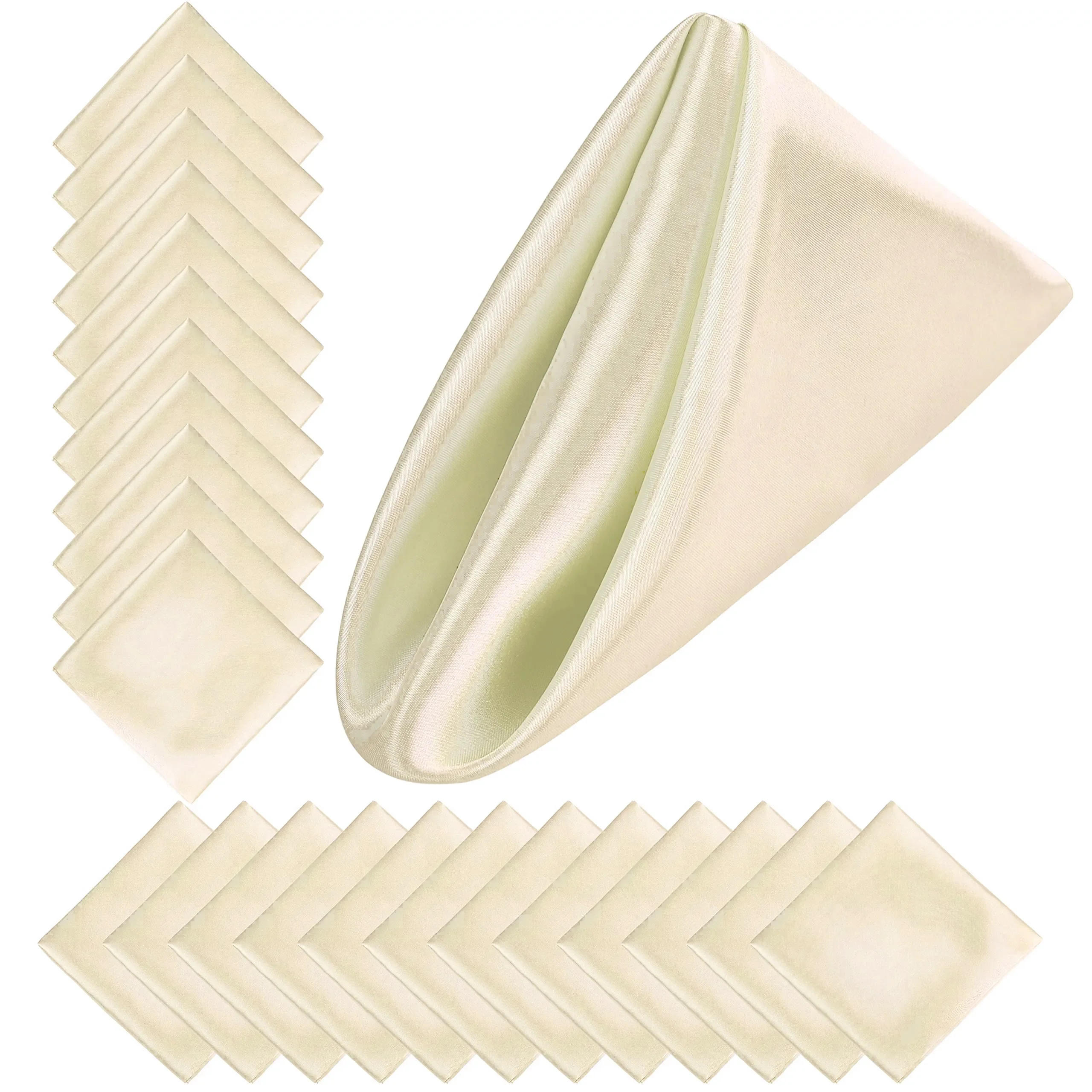 Description Picture 5 of item12PCS Christmas Satin Napkin 12x12Inches Soft Table Napkins for Romantic Weddings Party Dinner Table Decoration