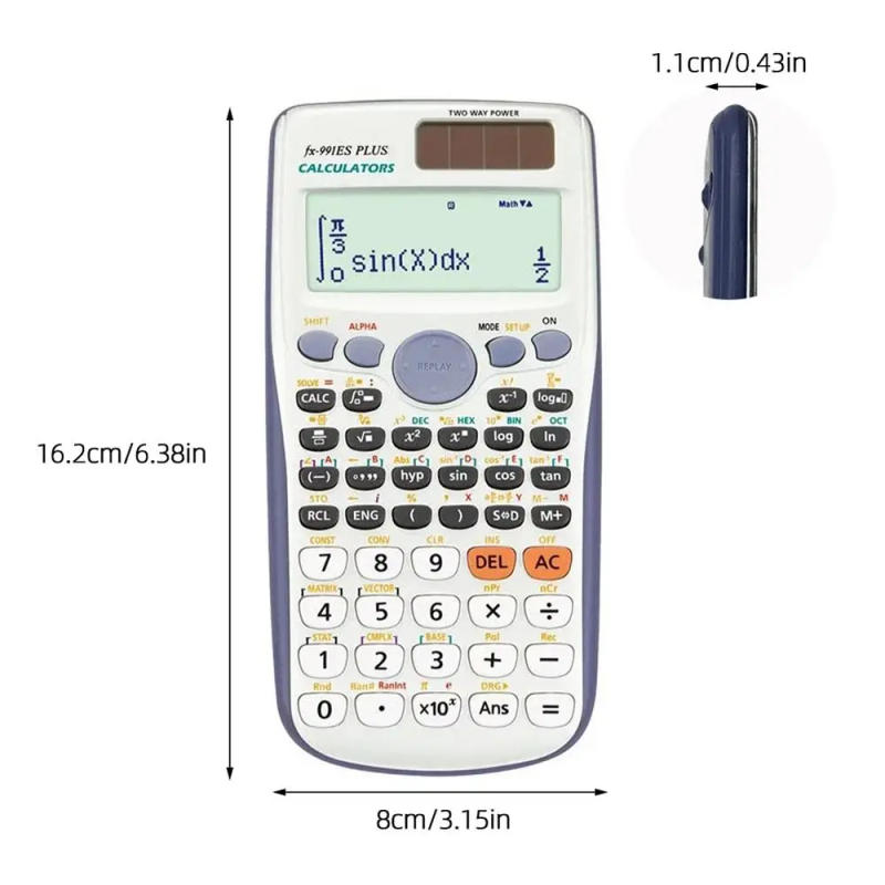 Description Picture 3 of item417 Functions Engineering Scientific Calculator 2-Line School Office Supplies Solar Function Calculator Desk Accessories