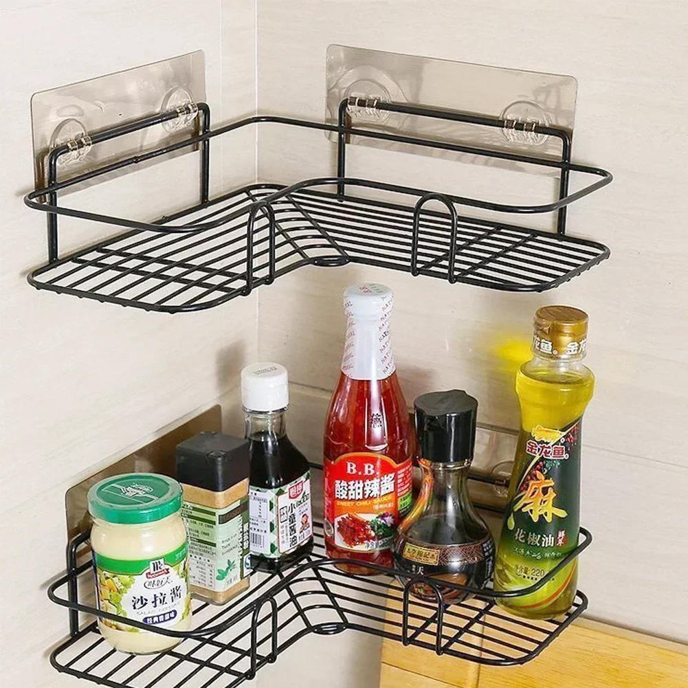 Description Picture 6 of item5pcs Wall Adhesive Hooks Transparent Wire Shelf Rack Hook Wall Mount Free Punch Kitchen Bathroom Non Trace Stickers Holder