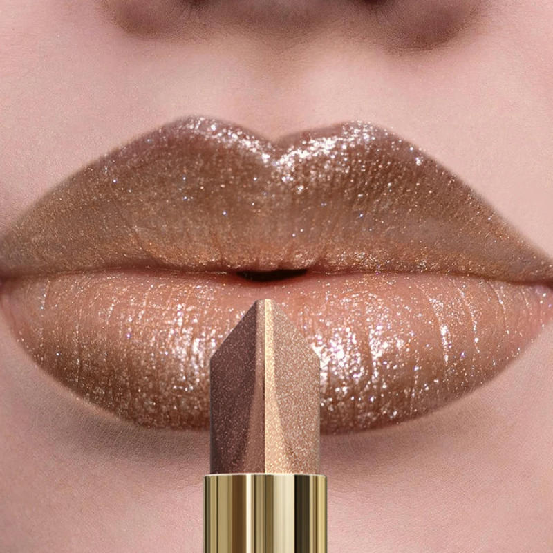 Description Picture 3 of item1PC Glitter Matte tow-tone Lipstick Velvet Finish Lip Liner Pen Smooth Application Lipstick Makeup for Defined Lips Brown Pink