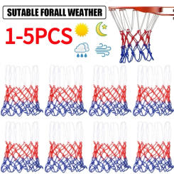 Basketball Hoop Net Outdoor Sports Basketball Hoop Standard Basketball Net Mesh All-Weather Tri-Color Sports Entertainment