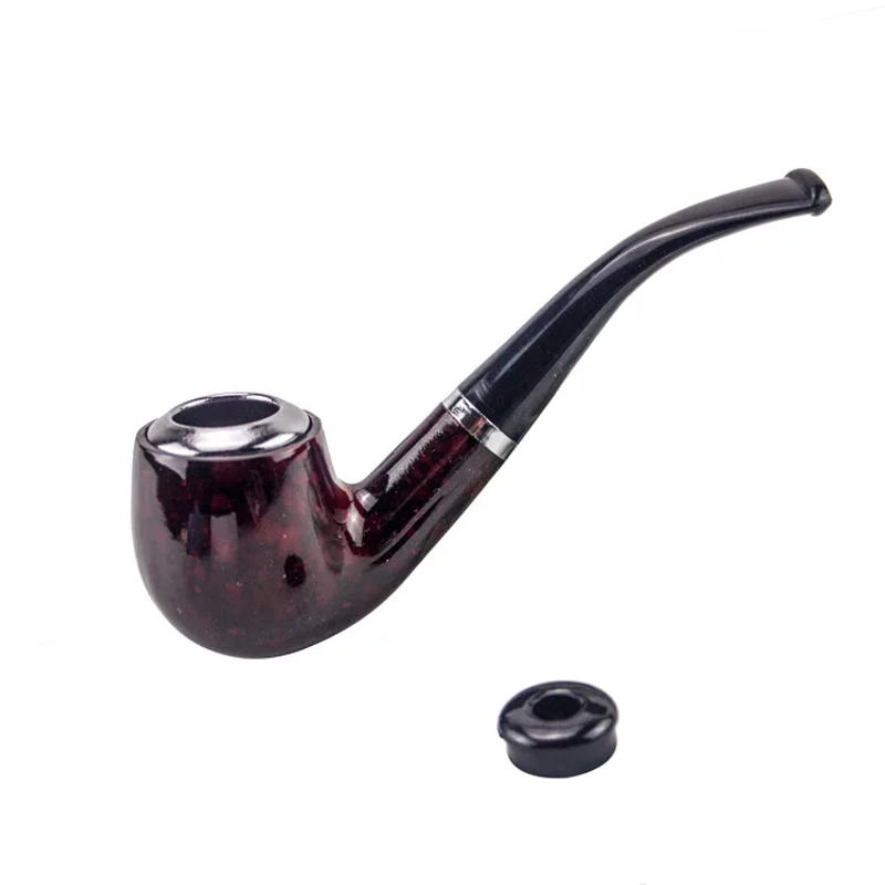 Description Picture 6 of itemEbony Wood Pipes for Smoking Bent Type Pipe Accessory Carving Pipes Smoke Tobacco Cigarette Acrylic Holder Oil Burner Pipe