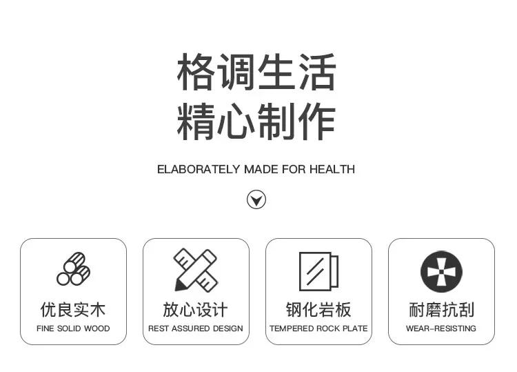 Description Picture 3 of itemNordic Style  Bedside Table Modern Mini Narrow Rock Surface Nightstand Self-Contained 2 Drawers Wooden Bedroom Tables