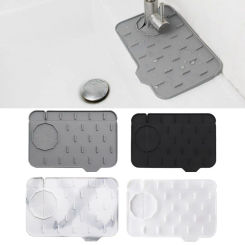 Silicone Faucet Splash-proof Water Pad Drain Tray Waterproof Pad Sink Storage Drying Pad Slope Don't Store Water