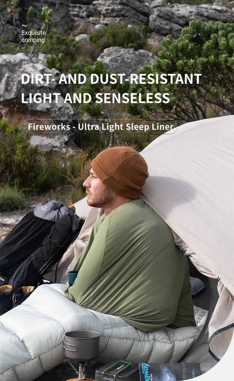 Description Picture 2 of itemNaturehike Handy Mummy Sleeping Bag Liner Thin & Light Outdoor Camping Sleep Sack Hotel Travel Sheet Packed Ultra Small Volume