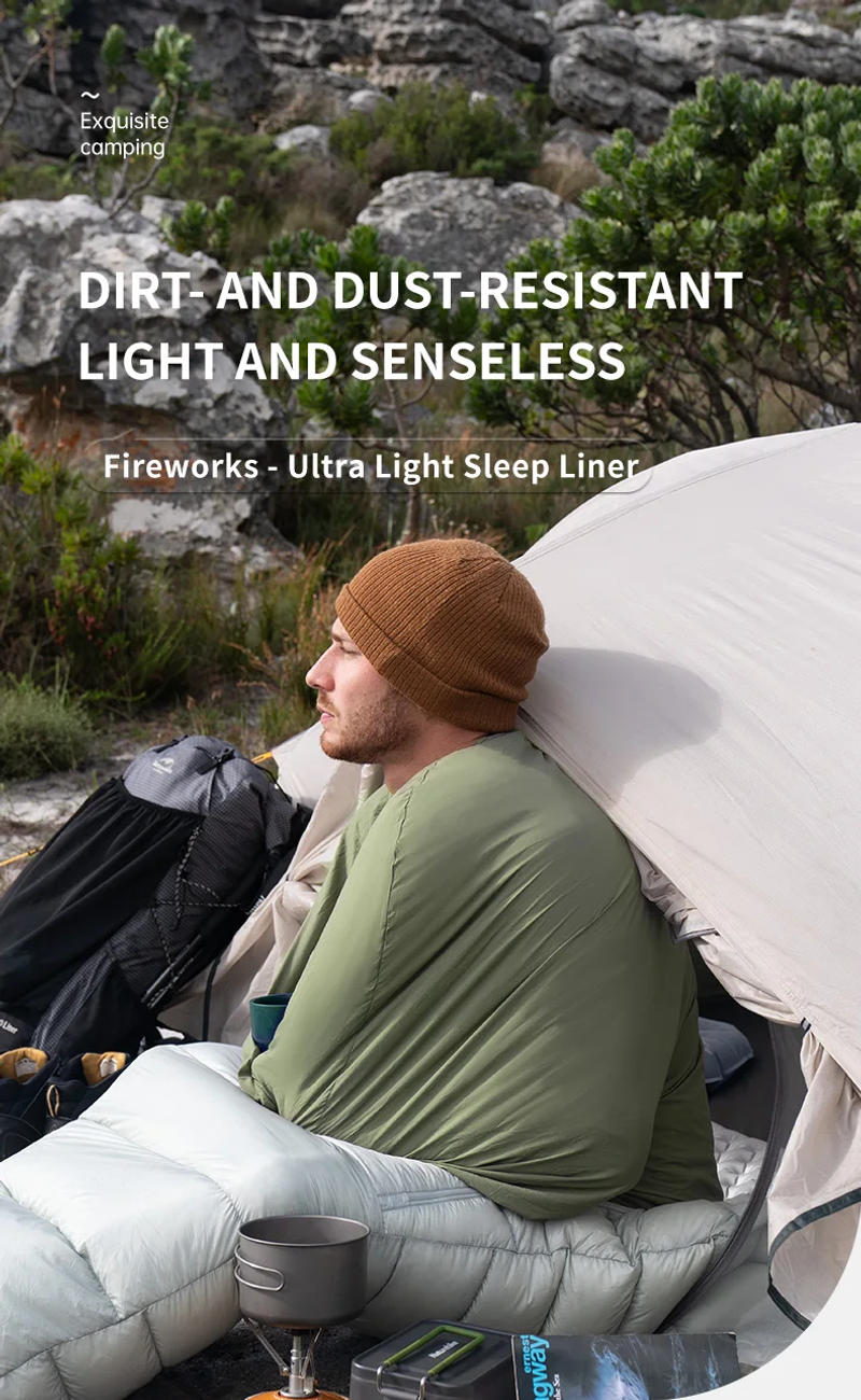 Description Picture 2 of itemNaturehike Handy Mummy Sleeping Bag Liner Thin & Light Outdoor Camping Sleep Sack Hotel Travel Sheet Packed Ultra Small Volume