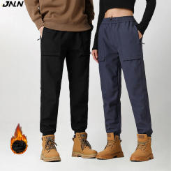 JNLN Winter Thick Fleece Pants Men Women Waterproof Windproof Warm Jogger Pants Unisex Hiking Camping Climbing Skiing Trousers