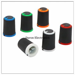 Plastic two-color knob Potentiometer Knob Cap 11.5*17 semi-circle D-hole 6mm volume adjustment cap