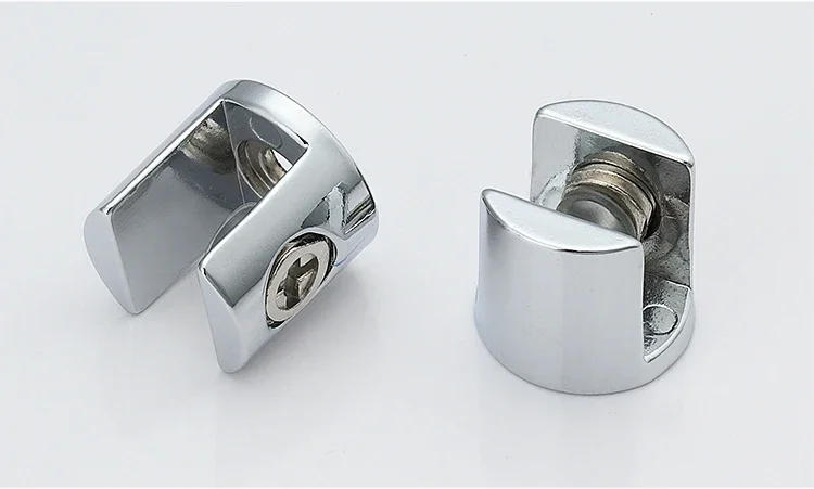 Description Picture 3 of item4pcs/lot Glass Clamp Glass Plated Brackets Zinc Alloy Chrome Finish Shelf Holder Support Brackets Clamps