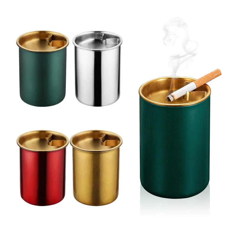 Description Picture 3 of itemDetachable Metal Stainless Steel Ashtray Creative Funnel Windproof Car Ashtray Cup Living Room Anti-fly Ash Office Home Decor