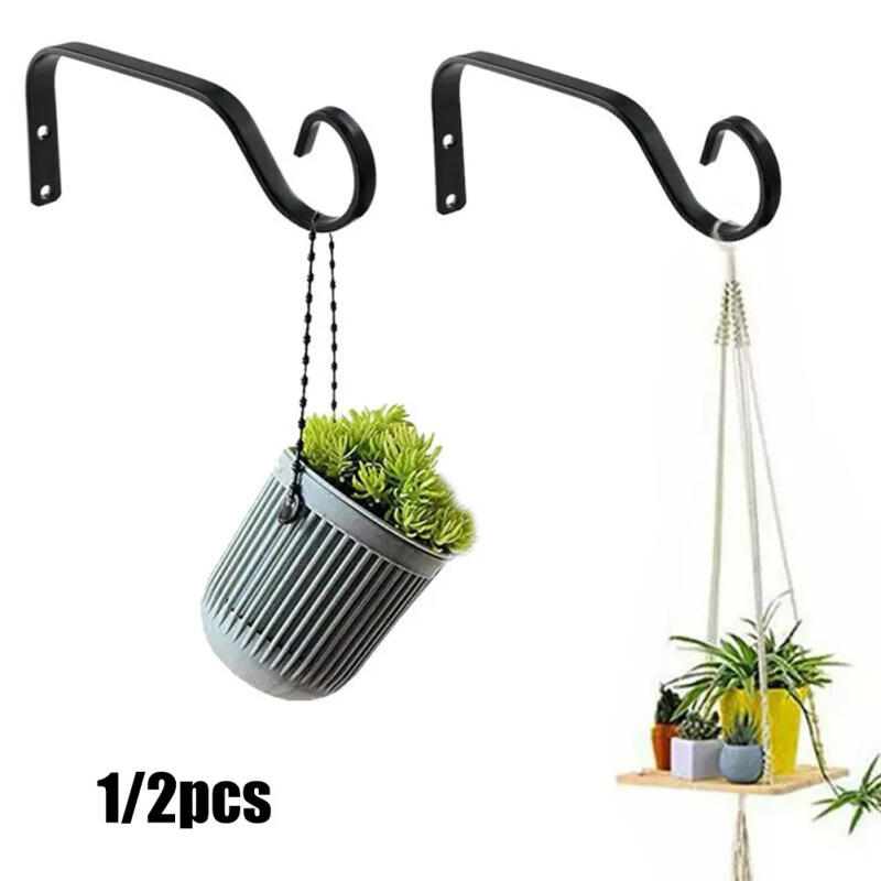Description Picture 3 of item1/2PCS Flower Pot Hook Metal Hanging Basket Brackets Garden Plant Hanger S-shape Flower Pot Hook Garden Wall Decoration
