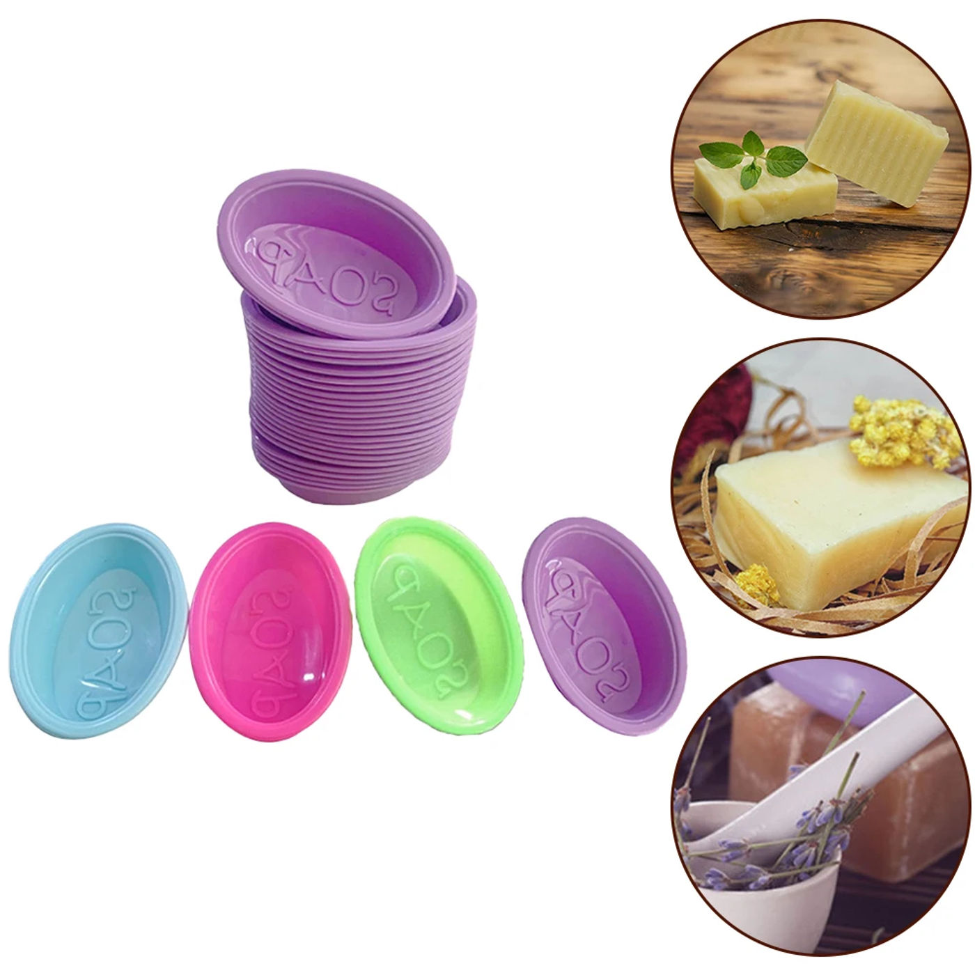 Description Picture 6 of item1 Perfect for Handmade Soap Making Baking and More 2PC Reusable Silicone Soap Molds High Temperature Resistance