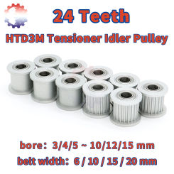 HTD3M 24Teeth Tensioner Idler Bearing Guide Idler 3M 24T Pulley HTD3M Belt Pulley 6/10/15/20mm HTD 3M Synchronous Wheel 24 Teeth