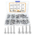 80PCS Tapping Screw Outer Hexagon Washer Head, 410Stainless Steel Plate Tek Screw, With Drilling Point, Outer Hexagon Drive