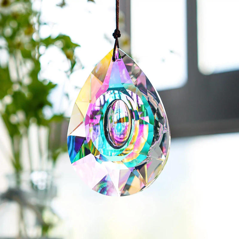 Description Picture 4 of item38/50/63/76/89MM Transparent Crystal Feng Shui Sun Catcher Longan Ball Pendant AB Colored For DIY Wedding Party Home Decoration