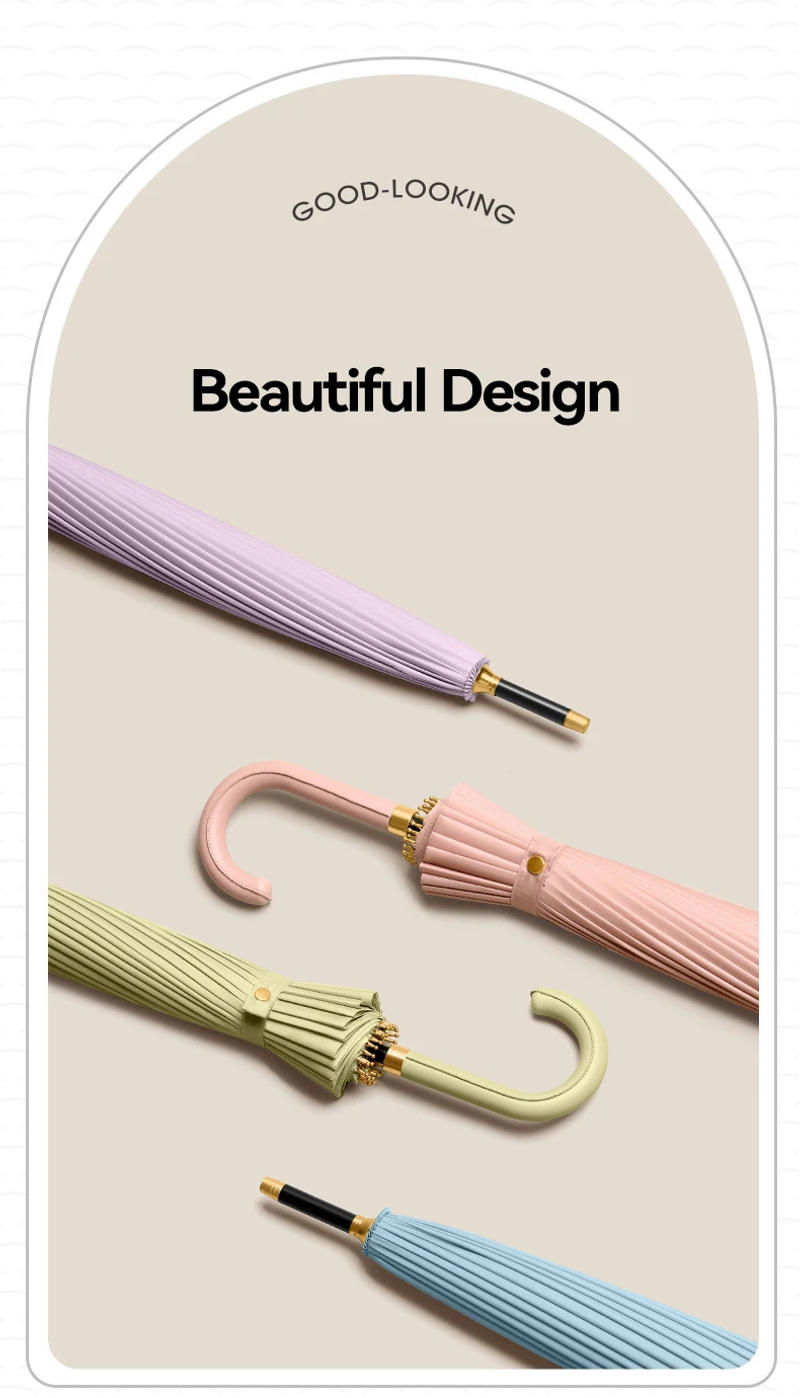 Description Picture 4 of itemLuxury Umbrella Windproof Strong 24 Ribs, Long Handle Rain Umbrella Woman, Semi-Automatic Golf Large Umbrellas Waterproof