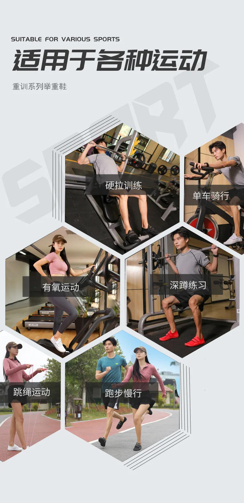 Description Picture 3 of itemDeadlift Shoes Weight Lifting Shoes for Men Women Weightlifting Squat Shoes Fitness Cross-Trainer Barefoot Gym Training Sneakers