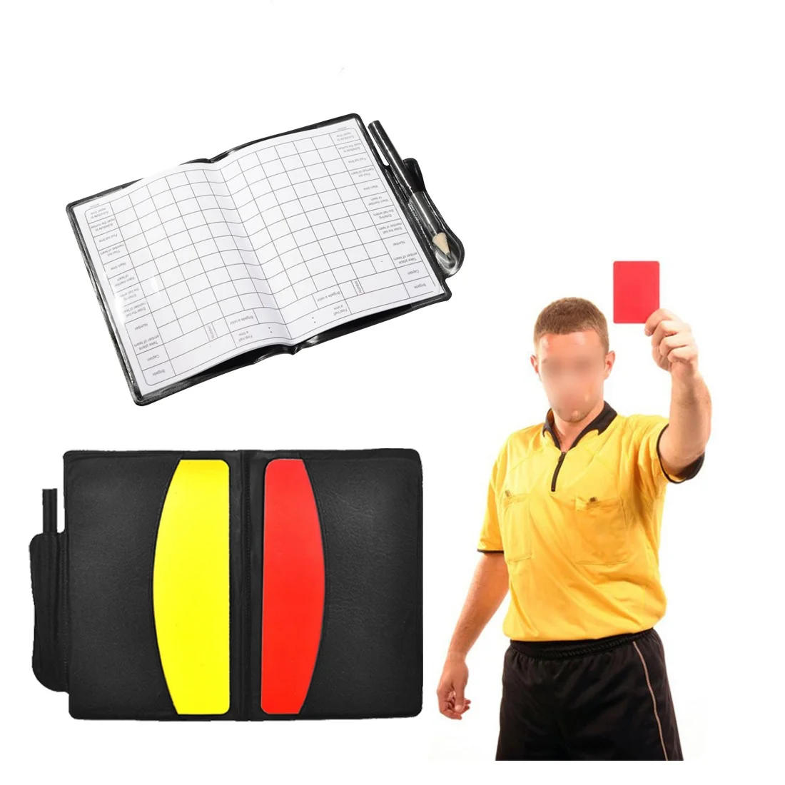 Description Picture 2 of itemHot Sale Football Soccer Referee Card Sets Warning Referee Red and Yellow Cards Wallet Score Sheets Notebook Judge Accessories