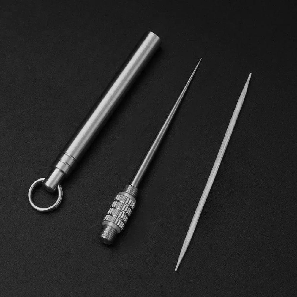 Description Picture 4 of itemMultifunction Metal Toothpick Travel Toothpick Portable Stainless Steel Fruit Fork Tooth Cleaning Accessory With Holder