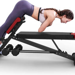 Form Multi-functional Adjustable Weight Bench with Free Workout Chart. Adjust to Hyper Back Extension, Roman Chair, Ab Sit Up Be