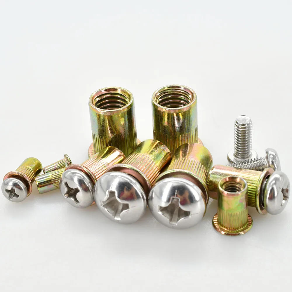 Description Picture 5 of itemZinc Rivet Nut M3 M4 M5 M6 M8 M10 Carbon Steel Insert Nuts Threaded Phillips Stainless Steel Bolt Nut Set Screw Rivetnut Kit