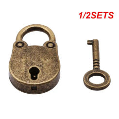1/2SETS Strong And Sturdy Safety Padlock Metal 21 Grams Vintage Padlock Not Easy To Damage Resistant Laptop Lock Statue