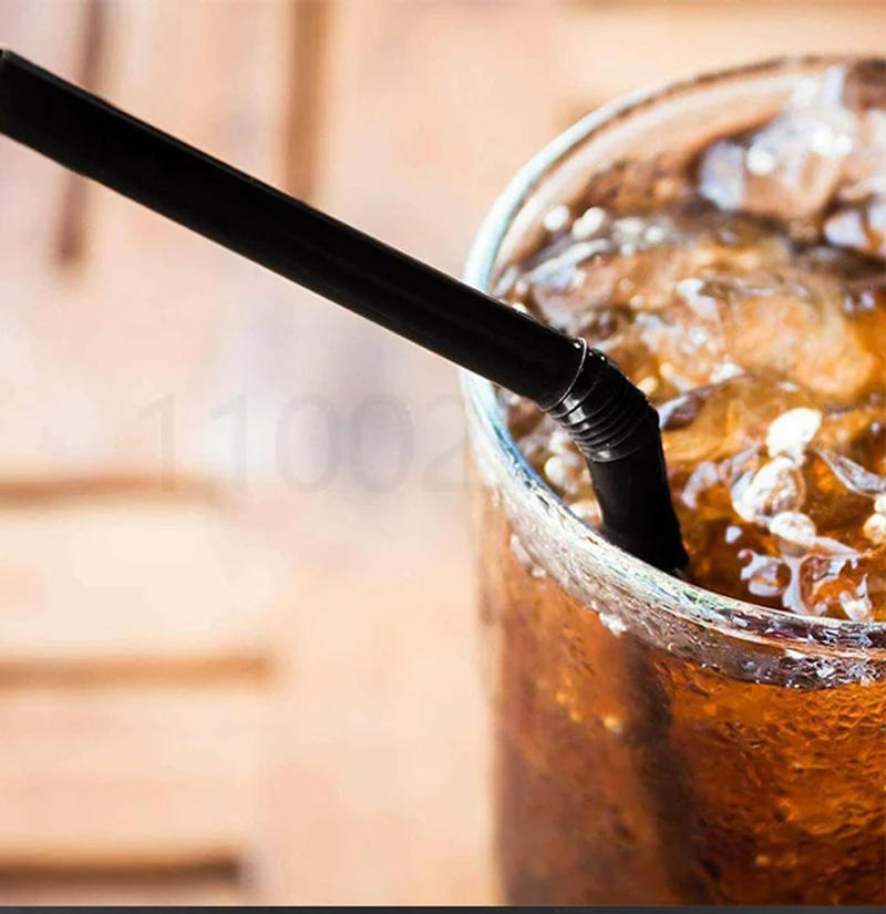 Description Picture 2 of itemBlack Disposable Straws Flexible Drinking Straws Plastic Curved Bendable Drink Tube Reusable Straw Wedding bar Party Accessories