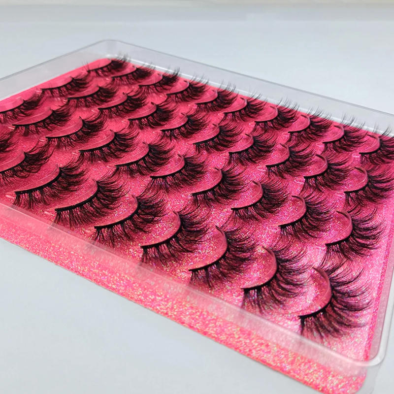 Description Picture 6 of item20 pairs of fake eyelashes mixed package, naturally curled and reusable, eye-catching makeup look