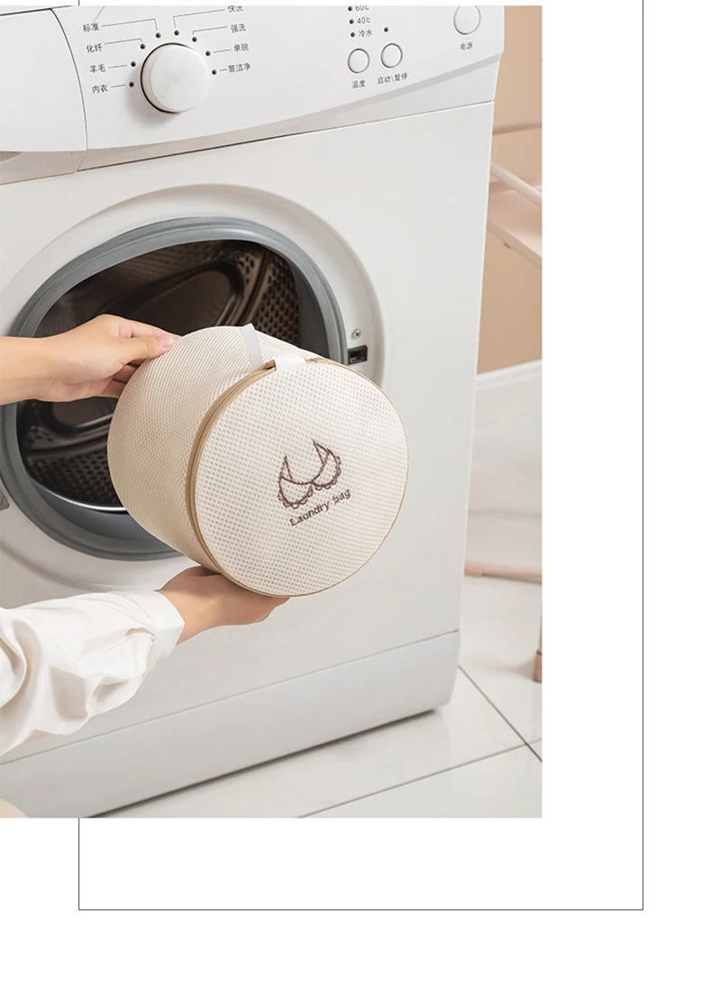 Description Picture 6 of item7Pcs/set Embroidered Lingerie Washing Bag Bra Underwear Clothes Dirty Laundry Bag Mesh Wash Basket Home Organization and Storage