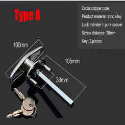 1 Type Of Garage Door Opener T-shaped Lock Handle With 2/3/4 Keys Safe Garage Door Lock Emergency Claw Cross Lock