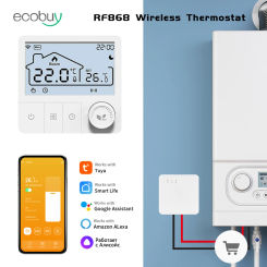 Tuya Wifi Thermostat Wireless For Boiler Heating Thermostats Wifi Battery Operated Gas Boiler Water Heating  Alexa Google Home
